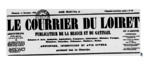 Le Courrier du Loiret (Bnf – Gallica)