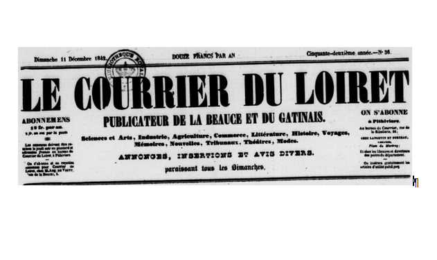 Le Courrier du Loiret (Bnf – Gallica)