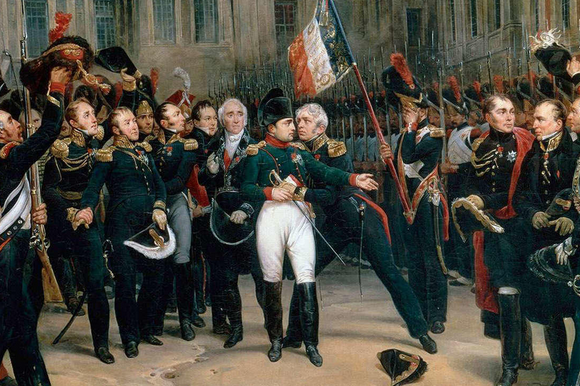 Les Adieux de Fontainebleau par Monfort (Chateau de Versailles) Source RMN Gerard Blot