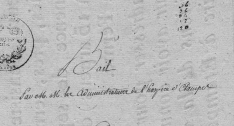 Bail Huet-Froc et Hospice d’Etampes – 1806
